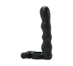  Posable Partner Double Penetrator Cock Ring in Black 